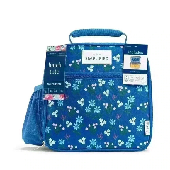 Fit & Fresh Townsend Lunch Tote Wit 2pc Food Storage With Cap - Floral - Picture 6 of 8